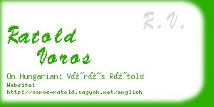 ratold voros business card